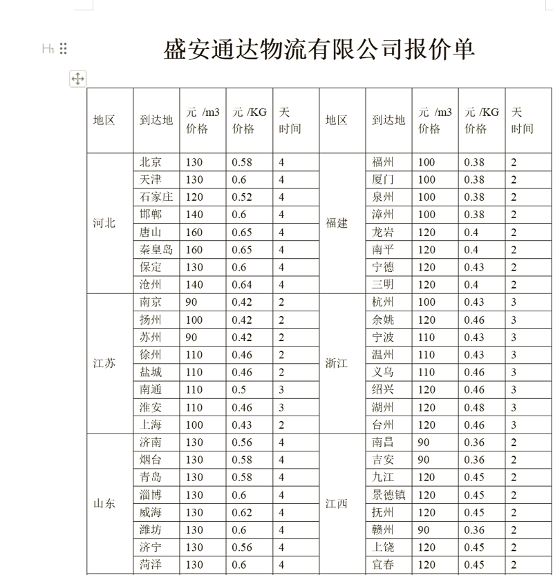 物流报价